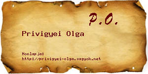 Privigyei Olga névjegykártya